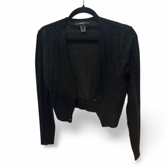 Semi-Cropped Ribbed Cardigan - Picture 4 of 6